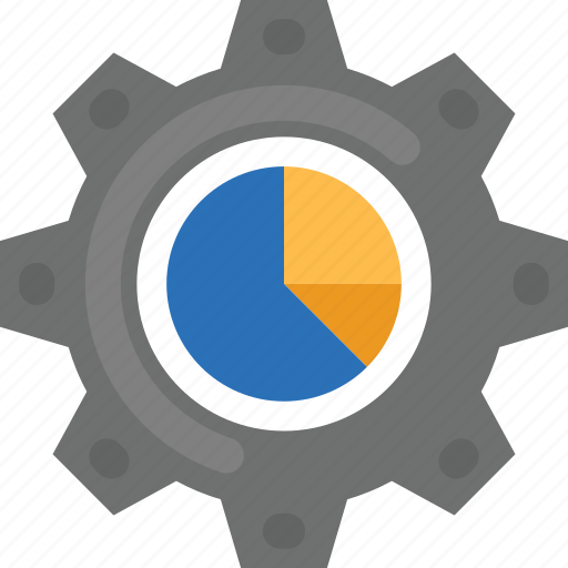 Business management, chart inside gear, financial management, financial technology, statistics icon - Download on Iconfinder