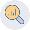 analytics, chart, graph, lookup, magnifier, search, seo