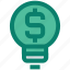 bulb, business, creativity, dollar, idea, light, money 