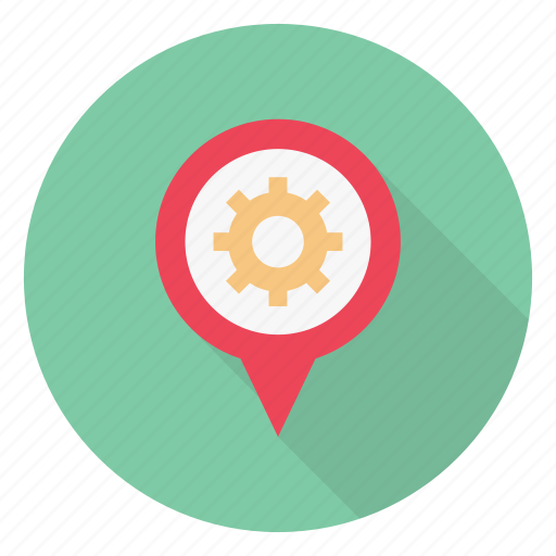 Gear, location, map, pin, setting icon - Download on Iconfinder