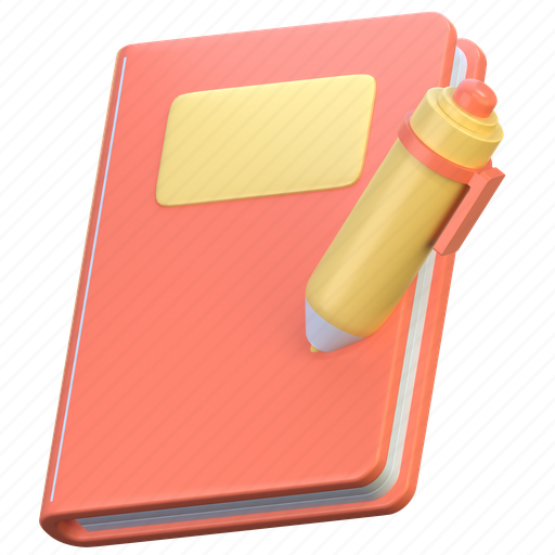 Agenda, schedule, task, book, pen 3D illustration - Download on Iconfinder
