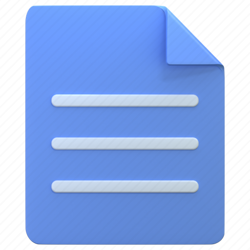 File, document, paper, page, extension 3D illustration - Download on Iconfinder