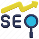 seo, graph, loupe, magnifying, glass, marketing, search, 3d