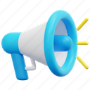 megaphone, seo, speaker, marketing, promotion, bullhorn, advertising, 3d