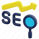 seo, graph, loupe, marketing, magnifying, glass, search, 3d 