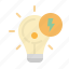 bulb, creative, idea, light, thunder 