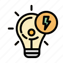 bulb, creative, idea, light, thunder