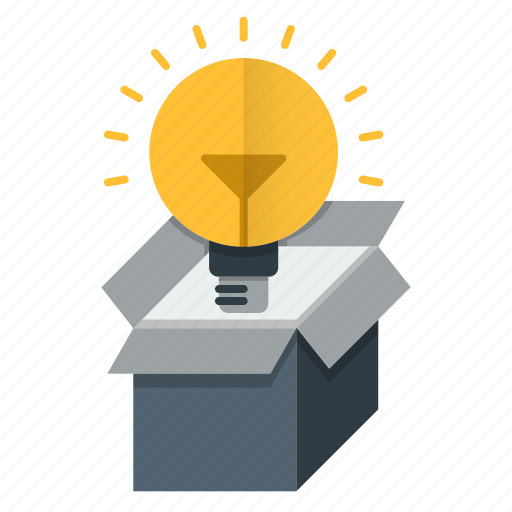 Bulb, creative, idea, package, think outside the box icon - Download on Iconfinder