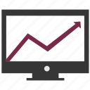 arrow, chart, computer, diagram, display, growth, increasing