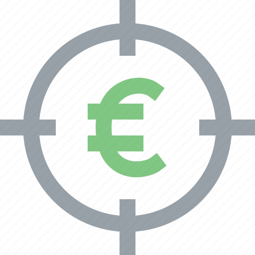 Aim, bullseye, earnings, euro, goal, money icon - Download on Iconfinder