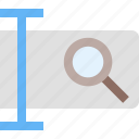 box, edit, field, input, magnifying glass, search, text