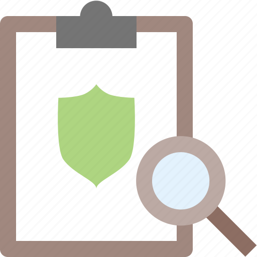 Clipboard, guard, magnifying glass, protection, search, security, shield icon - Download on Iconfinder