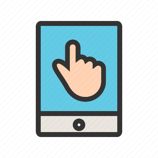 Hand, iphone, mobile, phone, screen, tablet, technology icon - Download on Iconfinder