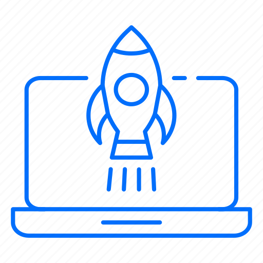 Computer, laptop, launches, rocket, speed icon - Download on Iconfinder