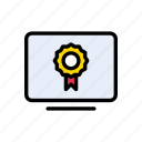 achievement, award, medal, screen, success