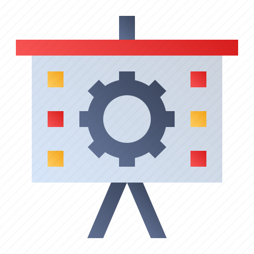 Board, gear, presentation, process icon - Download on Iconfinder