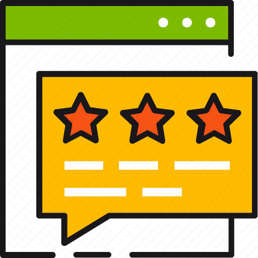 Customer, testimonials, comment, communication, feedback, message, stars icon - Download on Iconfinder