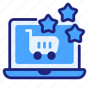 online, shopping, ecommerce, shop, market, smart, cart, laptop, star