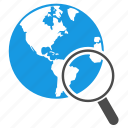 earth, engine, globe, magnifying glass, planet, seo, find