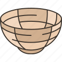 bowl, bamboo, wood, dining, household