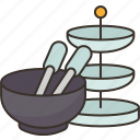 serve, ware, bowl, plate, tiered