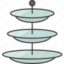 serving, tray, tiered, dessert, stand