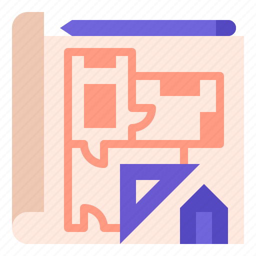 House, construction, blueprint, floor, sketch, building service, floor plan icon - Download on Iconfinder