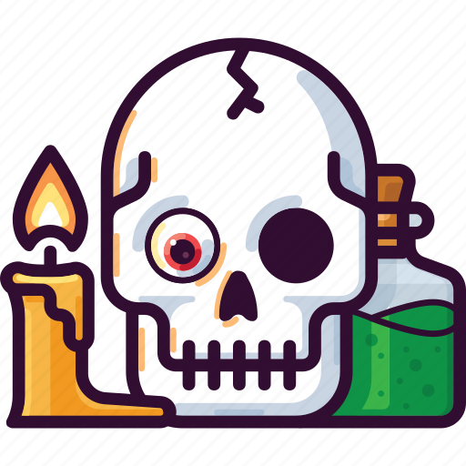 Bottle, candle, death, halloween, horror, poison, skull icon - Download on Iconfinder