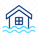 house, home, water, flood, disaster, insurance, shield, security