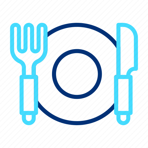 Plate, fork, knife, cutlery, dinner, hotel, service icon - Download on Iconfinder