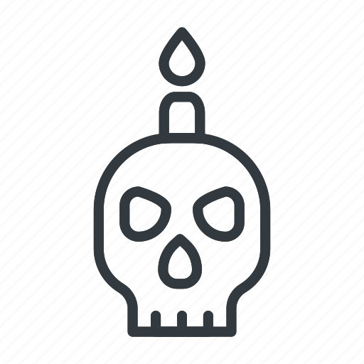 Skull, candle, halloween, burning, horror, death, dead icon - Download on Iconfinder