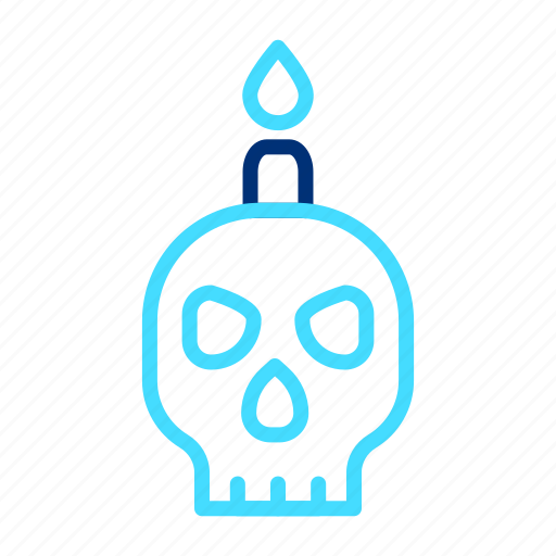 Skull, candle, halloween, burning, horror, death, dead icon - Download on Iconfinder