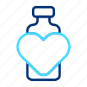 potion, love, bottle, romance, valentine, heart, glass, liquid