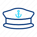 hat, captain, sailor, anchor, sea, cap, boat, ocean