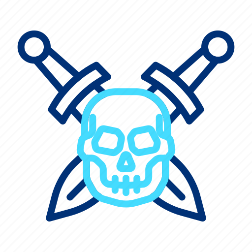 Sword, skull, medieval, weapon, blade, crossed, pirate icon - Download on Iconfinder