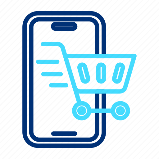 Shopping, cart, smartphone, phone, mobile, buy, striped icon - Download on Iconfinder