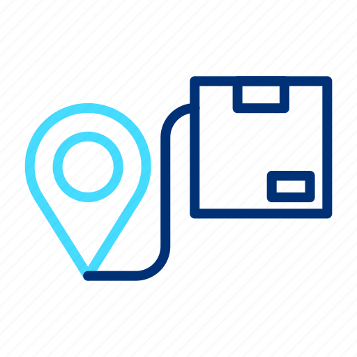 Location, box, delivery, logistic, package, map, navigation icon - Download on Iconfinder