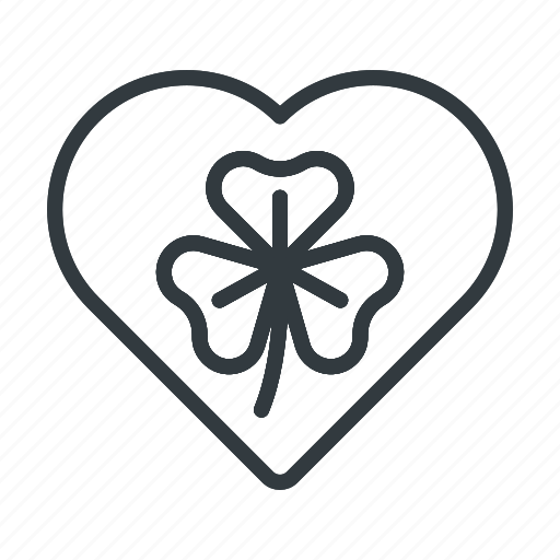 Clover, leaf, trefoil, heart, love, shamrock, saint icon - Download on Iconfinder