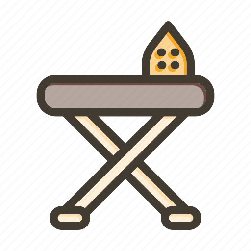 Ironing board, iron, ironing, laundry, ironing table icon - Download on Iconfinder