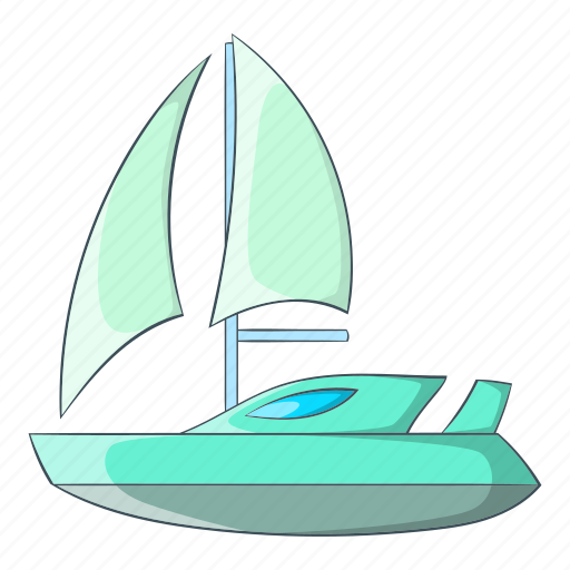 Boat, cartoon, object, sail, sign, speed, yacht icon - Download on  Iconfinder