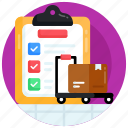 checklist, verified list, logistics checklist, parcel checklist, inventory list