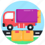 shipment truck, delivery truck, delivery vehicle, logistic truck, cargo truck 
