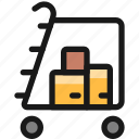 warehouse, packages, cart