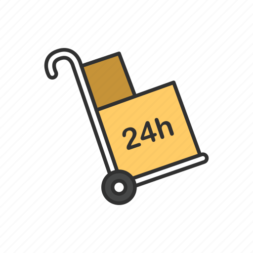 Delivery boxes, dolly, shipping, twentyfour day delivery icon - Download on Iconfinder