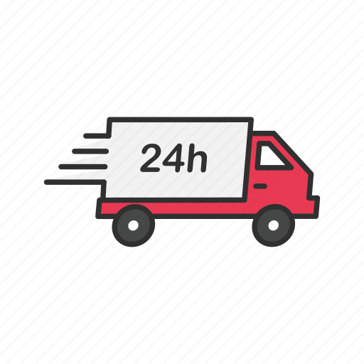 Delivery, delivery truck, shipping, twentyfour hour shipping icon - Download on Iconfinder