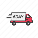 delivery, delivery truck, five day shipping, shipping 