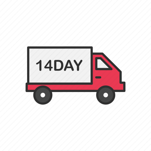 Delivery, delivery truck, fourteen day shipping, shipping icon - Download on Iconfinder
