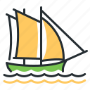 sailing ship, sails, sea, vessel