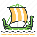 boat, sail, sailboat, viking ship
