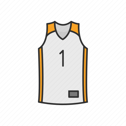 Basketball jersey, clothes, clothing, garment, jersey, sleeveless, sport attire icon - Download on Iconfinder